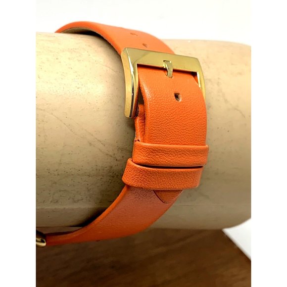 Tory Burch Women\'s Watch TBW7201 Quartz Tank Cream Dial Gold Orange Leather Band main image 5